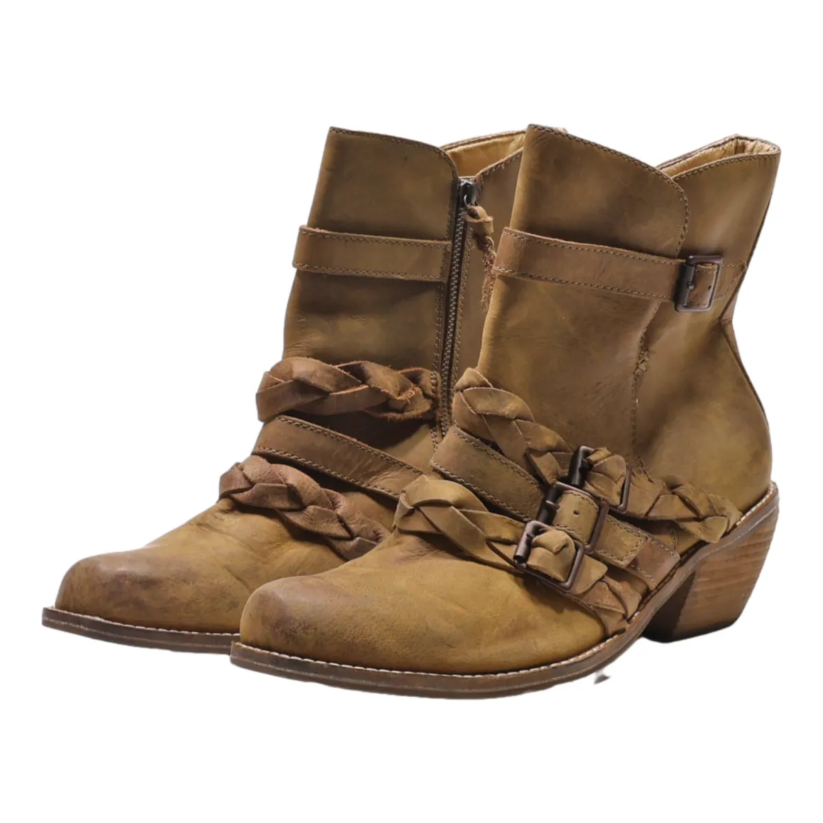 LATIGO Ankle Boots Brown Leather Womens UK 8