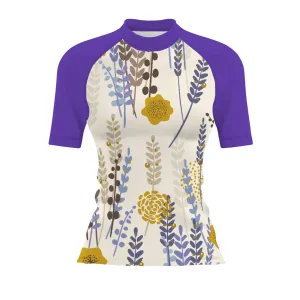 Lavender V1 - Women's Surf UPF50  Short Sleeve Rash Guard