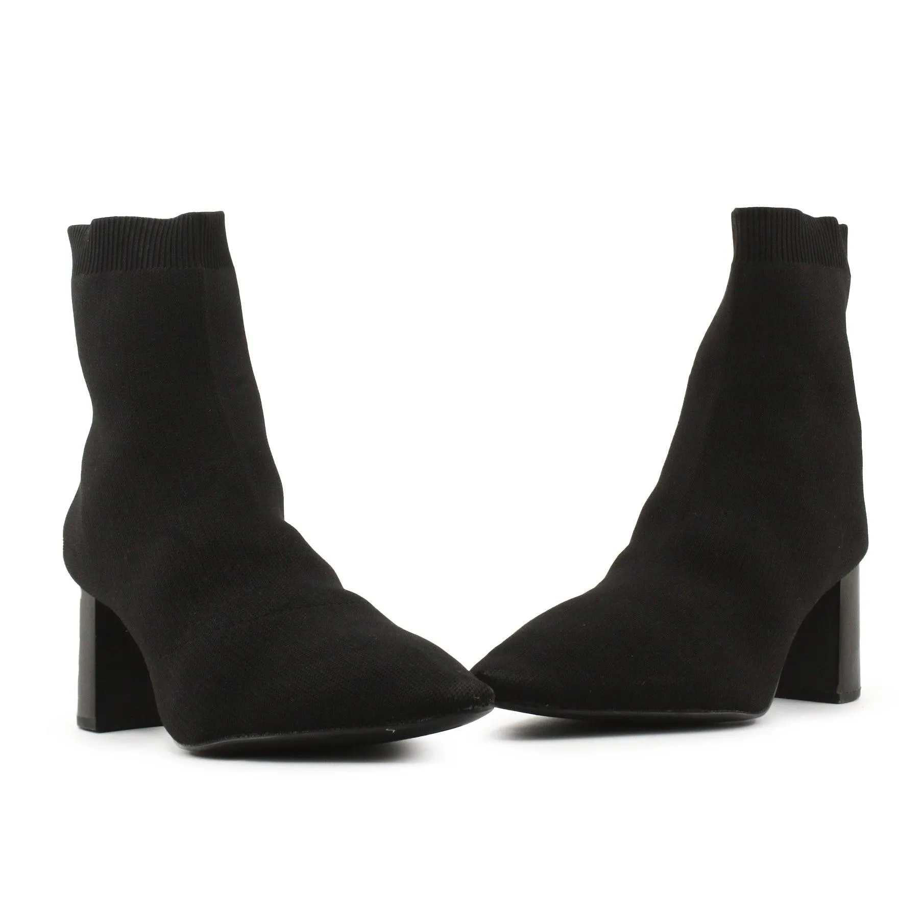 Lefties Block Heels Sock Boots | Textile