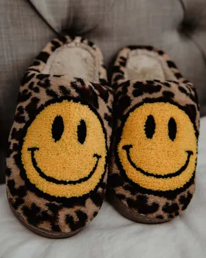 Leopard Happy Face Slippers