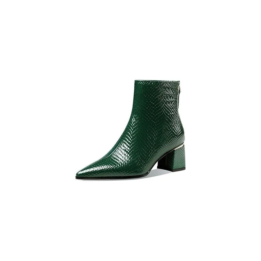 LuxePoint Exotic Cow Leather Short Boots