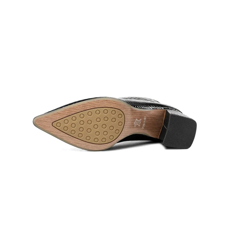 LuxePoint Exotic Cow Leather Short Boots