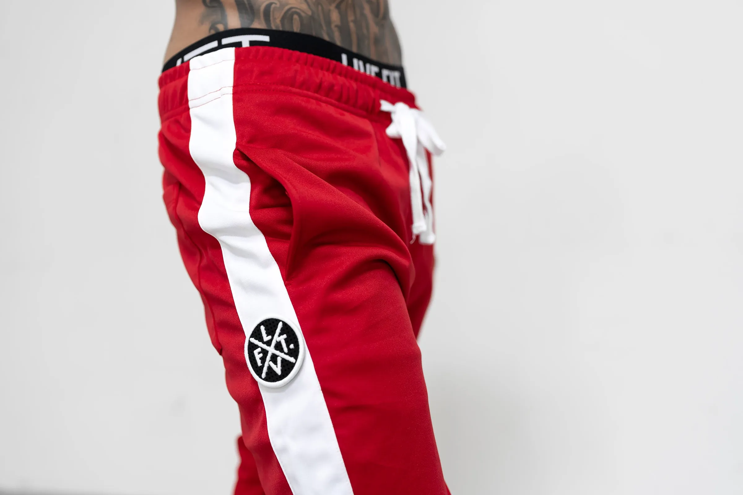 LVFT. Slim Trackies - Red/White