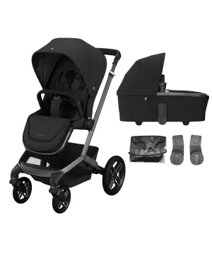 Maxi-Cosi Fame Pushchair & Carrycot - Black with Black Wheels