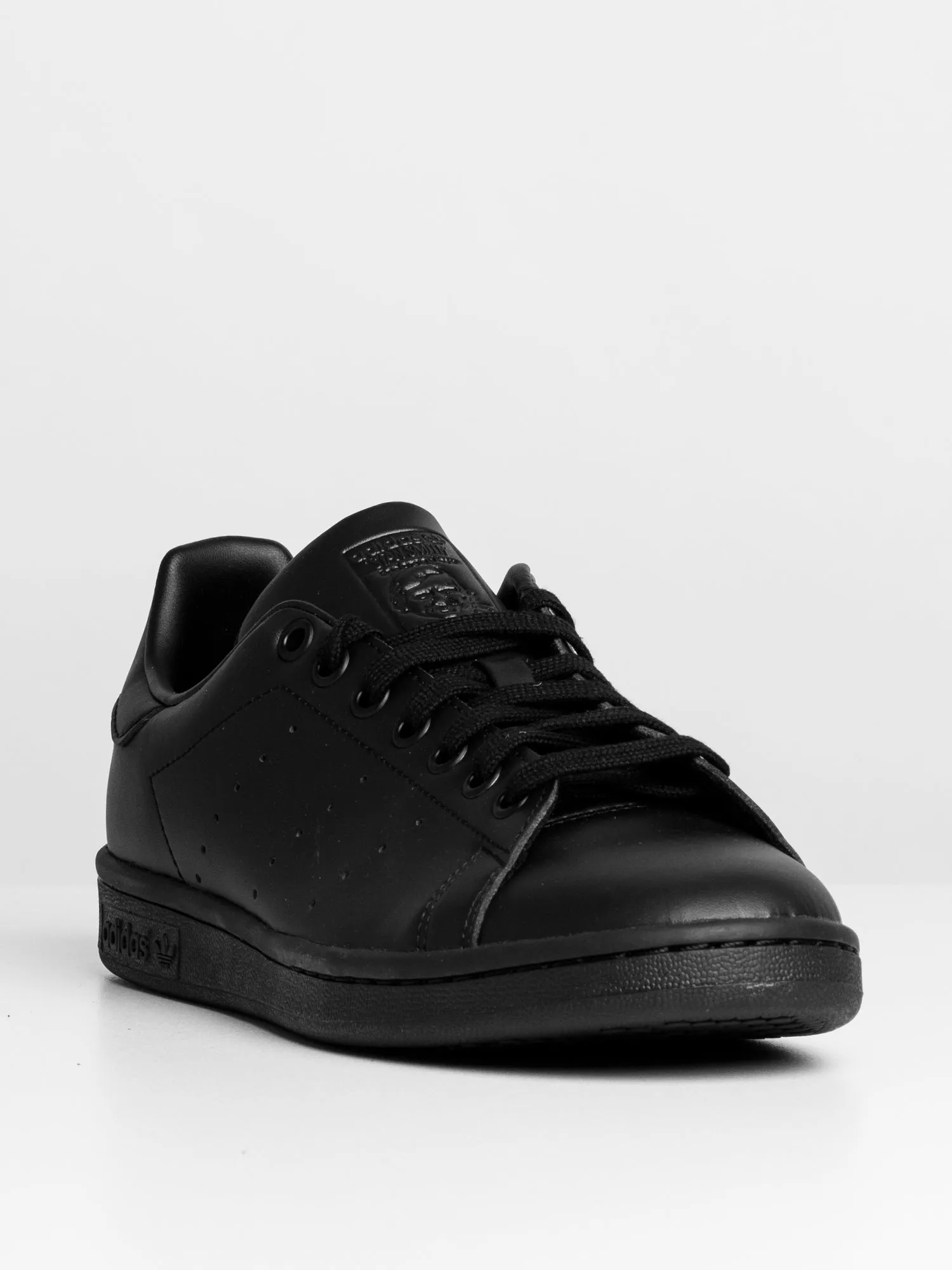 MENS ADIDAS STAN SMITH SNEAKERS - BLACK - CLEARANCE
