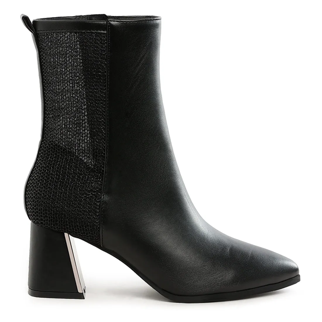 Mesh Detail Pointy Ankle Boots