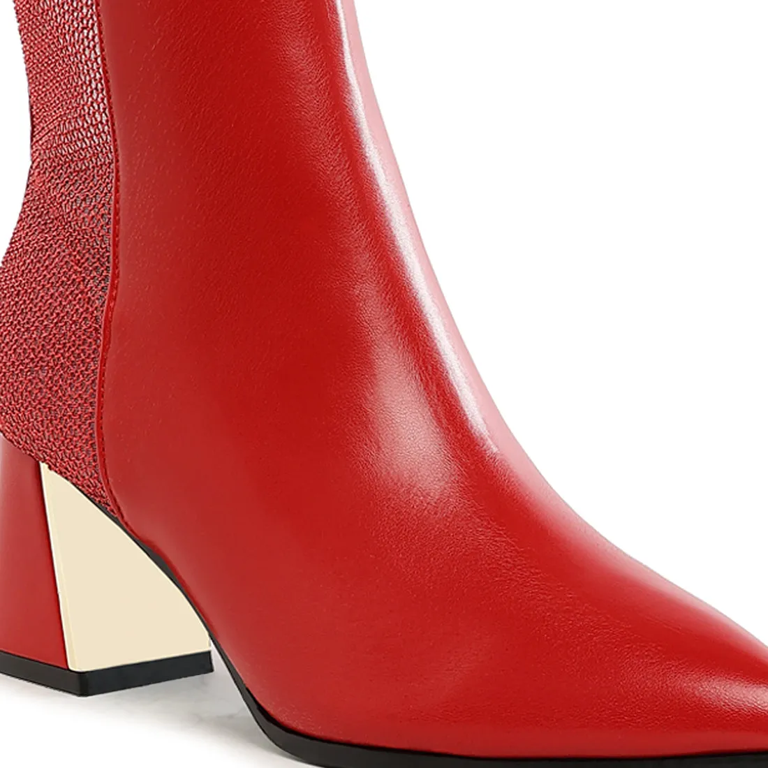 Mesh Detail Pointy Ankle Boots