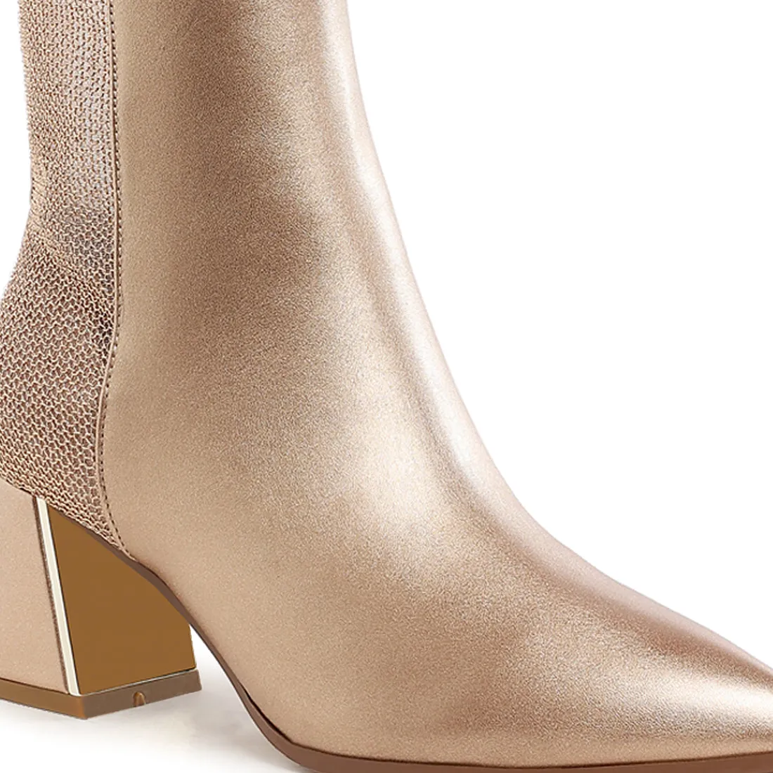 Mesh Detail Pointy Ankle Boots
