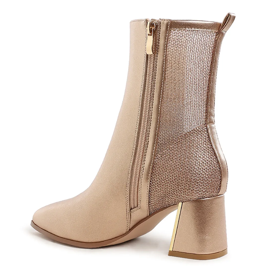 Mesh Detail Pointy Ankle Boots