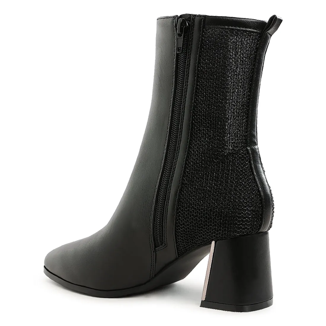 Mesh Detail Pointy Ankle Boots