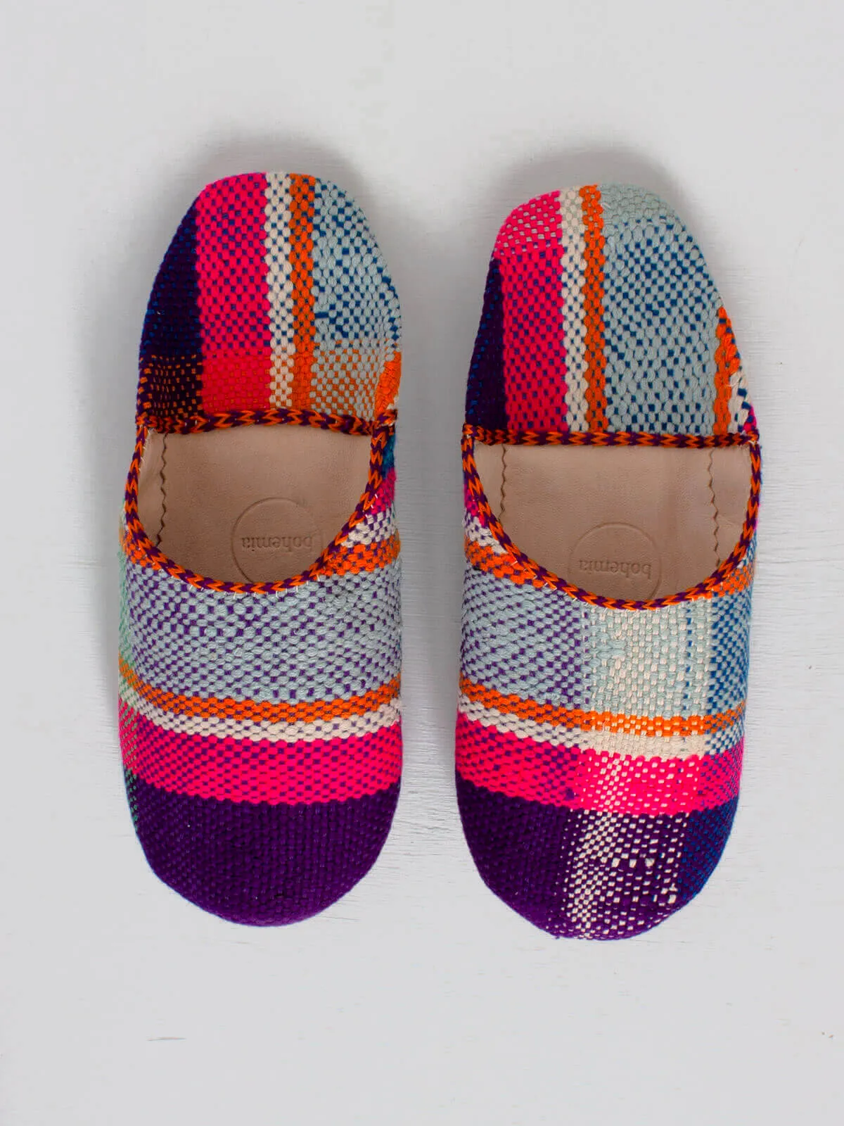 Moroccan Boujad Basic Babouche Slippers, Souk Day Weave