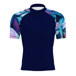 Neon Leaves - Men's Surf UPF50  Short Sleeve Rash Guard