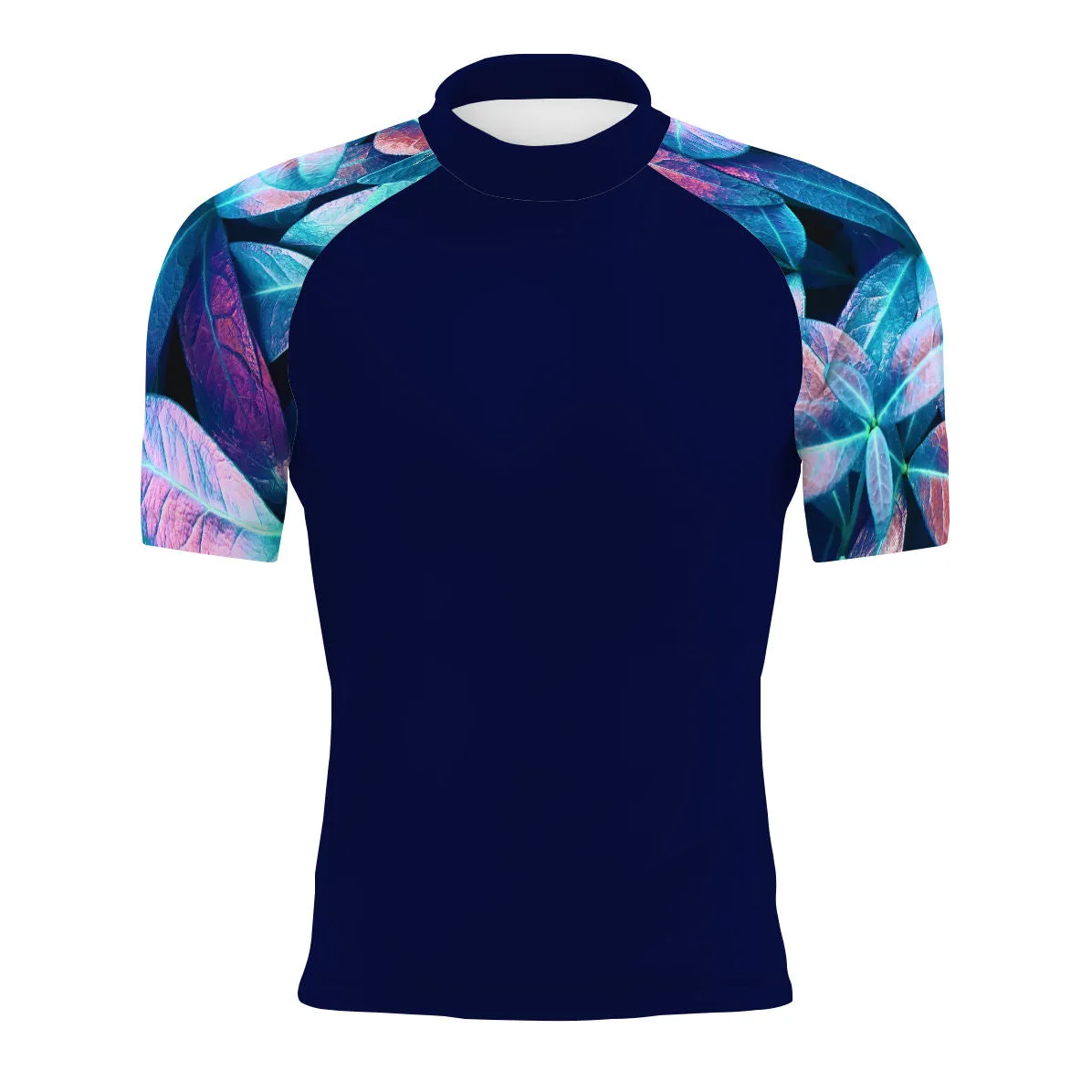 Neon Leaves - Men's Surf UPF50  Short Sleeve Rash Guard