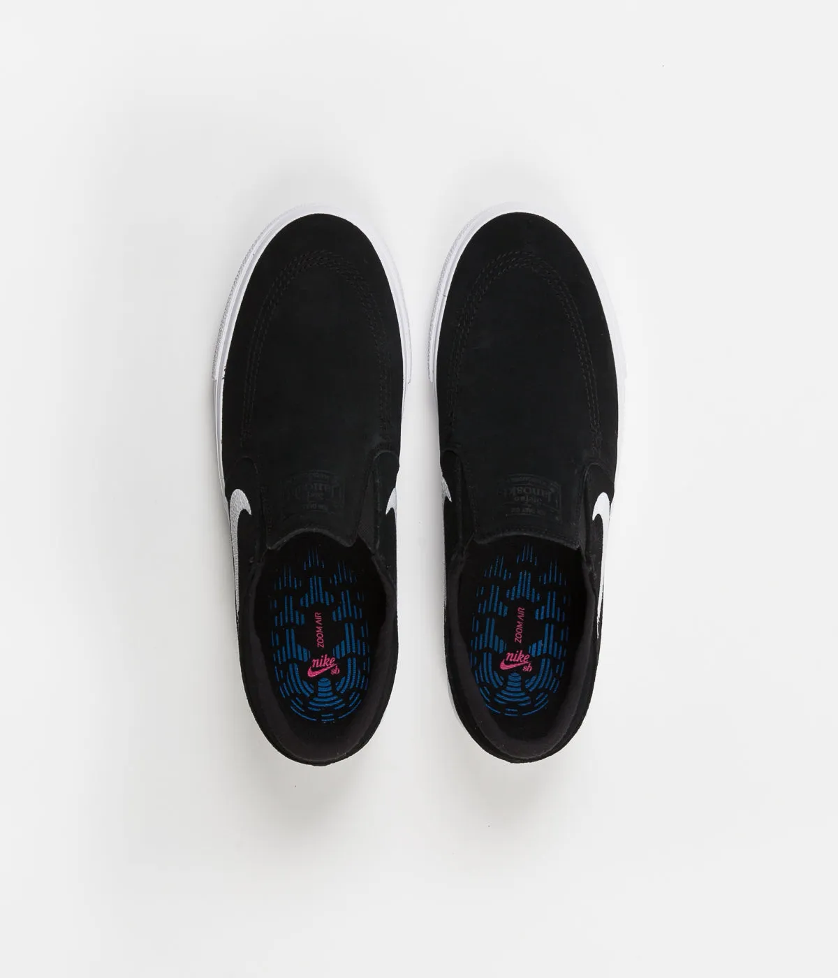 Nike SB Janoski Slip On Remastered Shoes - Black / White - White