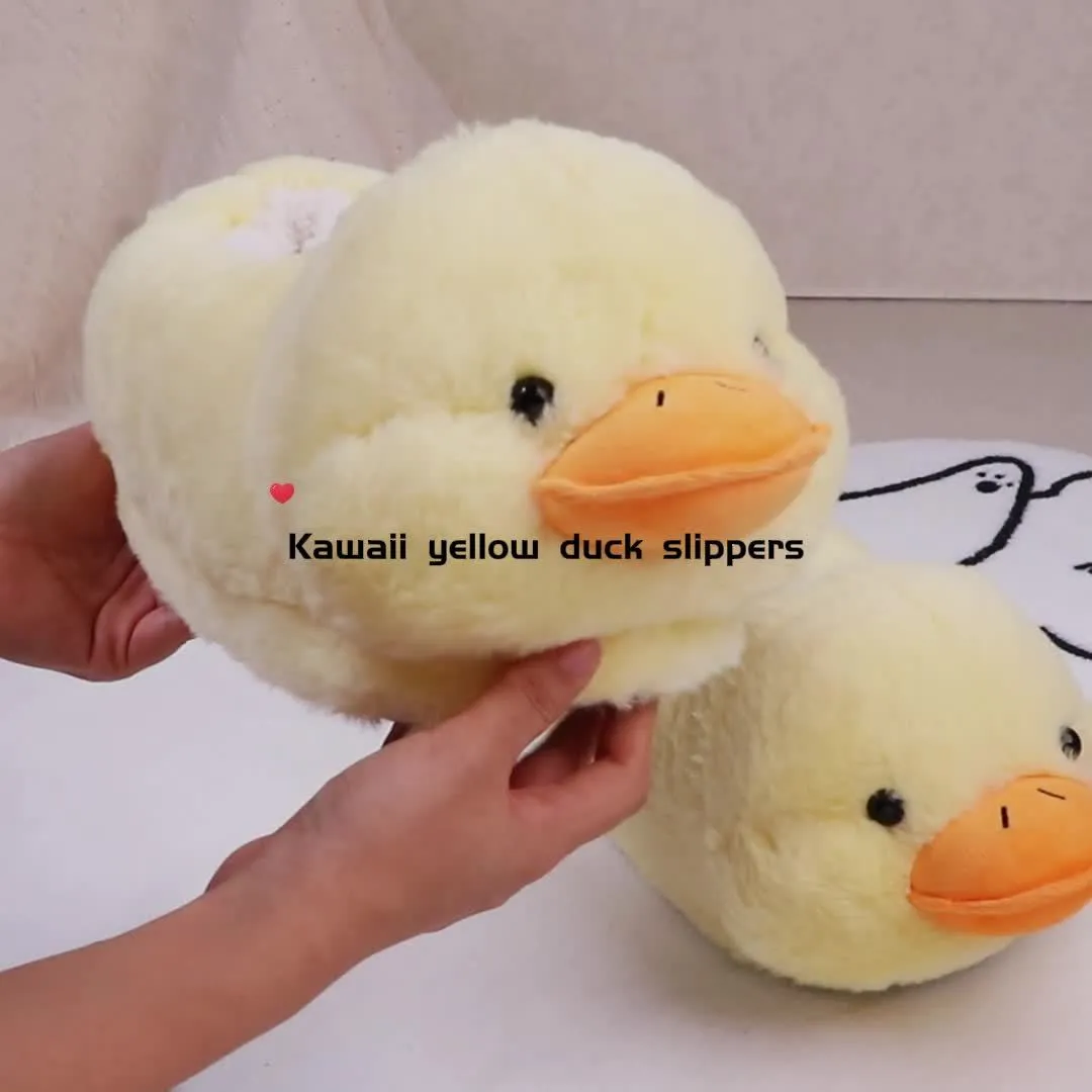One-Size Women'S Slippers Cute Duck Slippers Cartoon Slippers Animal Slippers Warm Slippers Winter Slippers Home Slippers Christmas Gift Plush Slippers