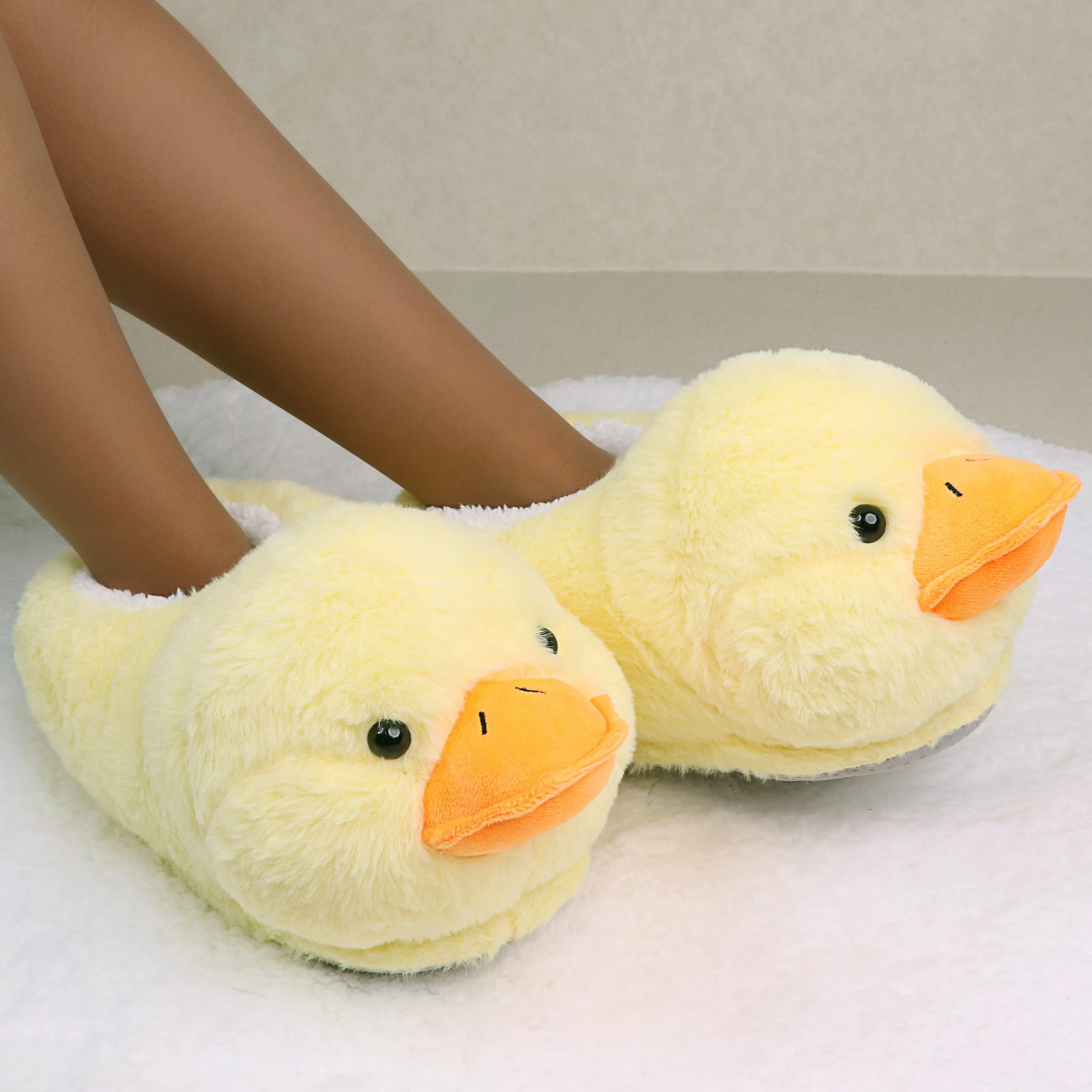 One-Size Women'S Slippers Cute Duck Slippers Cartoon Slippers Animal Slippers Warm Slippers Winter Slippers Home Slippers Christmas Gift Plush Slippers