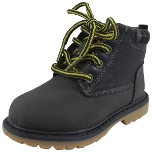 OshKosh Boy's Chandler Plaid Classic Lace Up Ankle Boots Navy