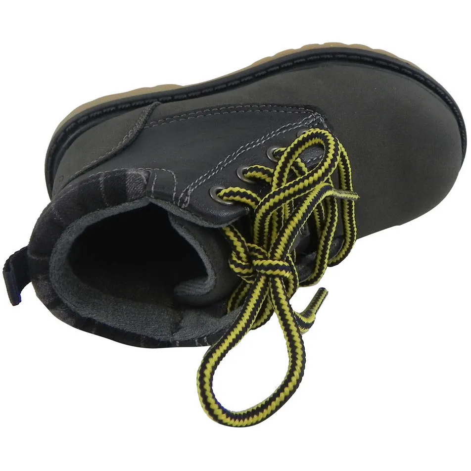OshKosh Boy's Chandler Plaid Classic Lace Up Ankle Boots Navy