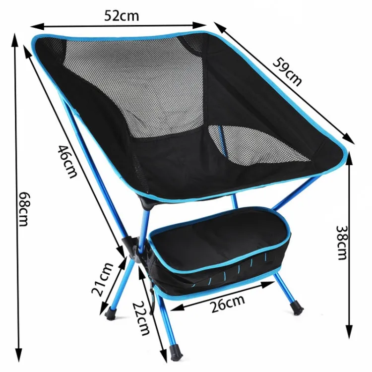 Outdoor Camping Lounge Beach Portable Folding Chair(Dark Blue)