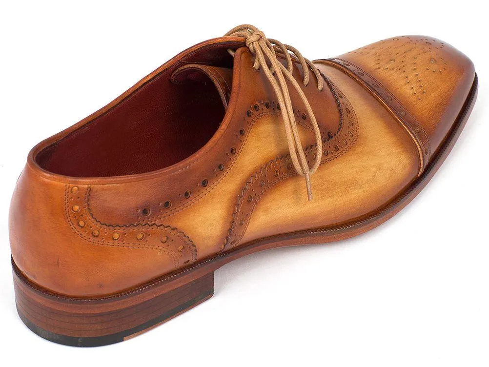 Paul Parkman Men's Leather Captoe Oxfords, Tan