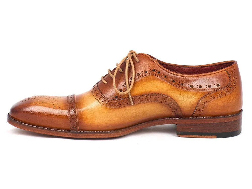 Paul Parkman Men's Leather Captoe Oxfords, Tan