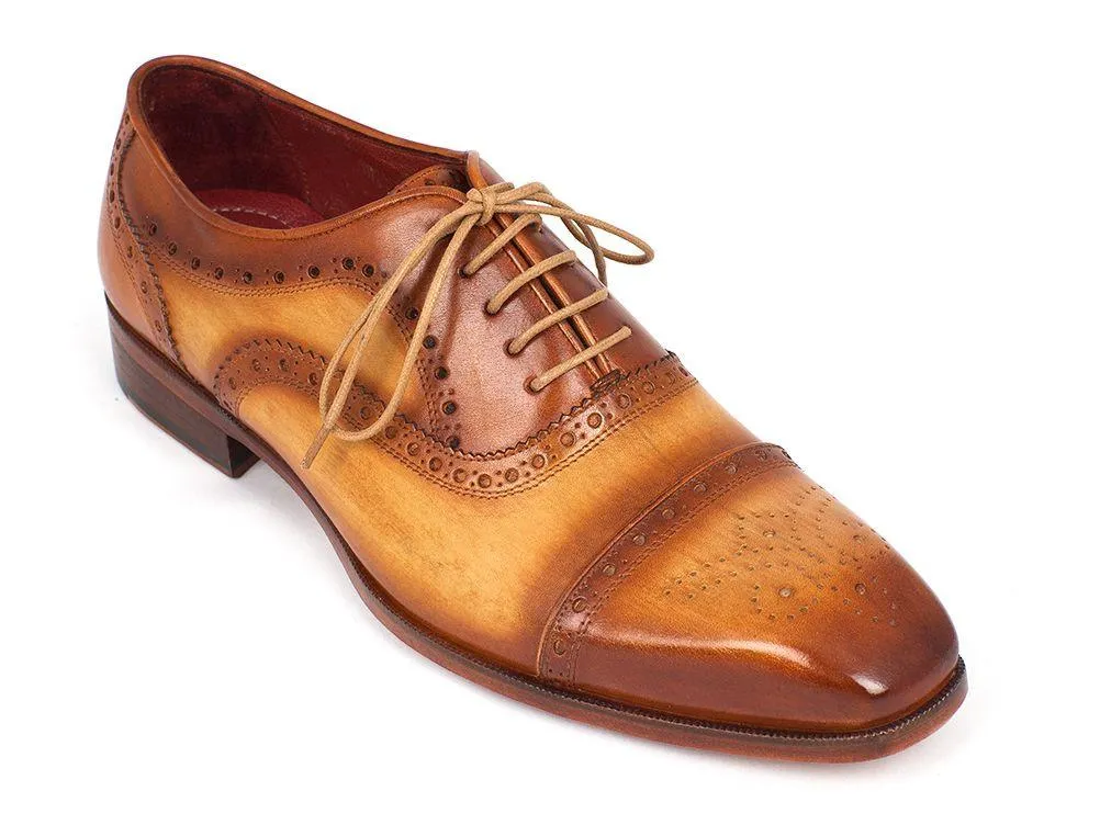 Paul Parkman Men's Leather Captoe Oxfords, Tan