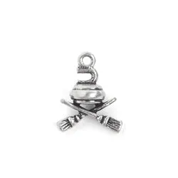 Pendant Curling 7mm W/ Broom  Lead Free Nickel Free