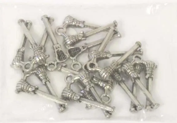 Pendant - Lacrosse Stick Antique Silver Lead Free