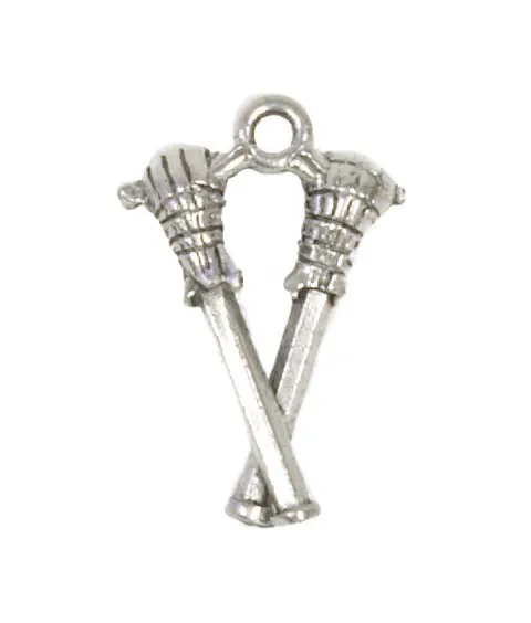 Pendant - Lacrosse Stick Antique Silver Lead Free