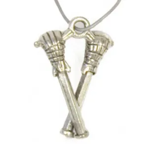 Pendant - Lacrosse Stick Antique Silver Lead Free