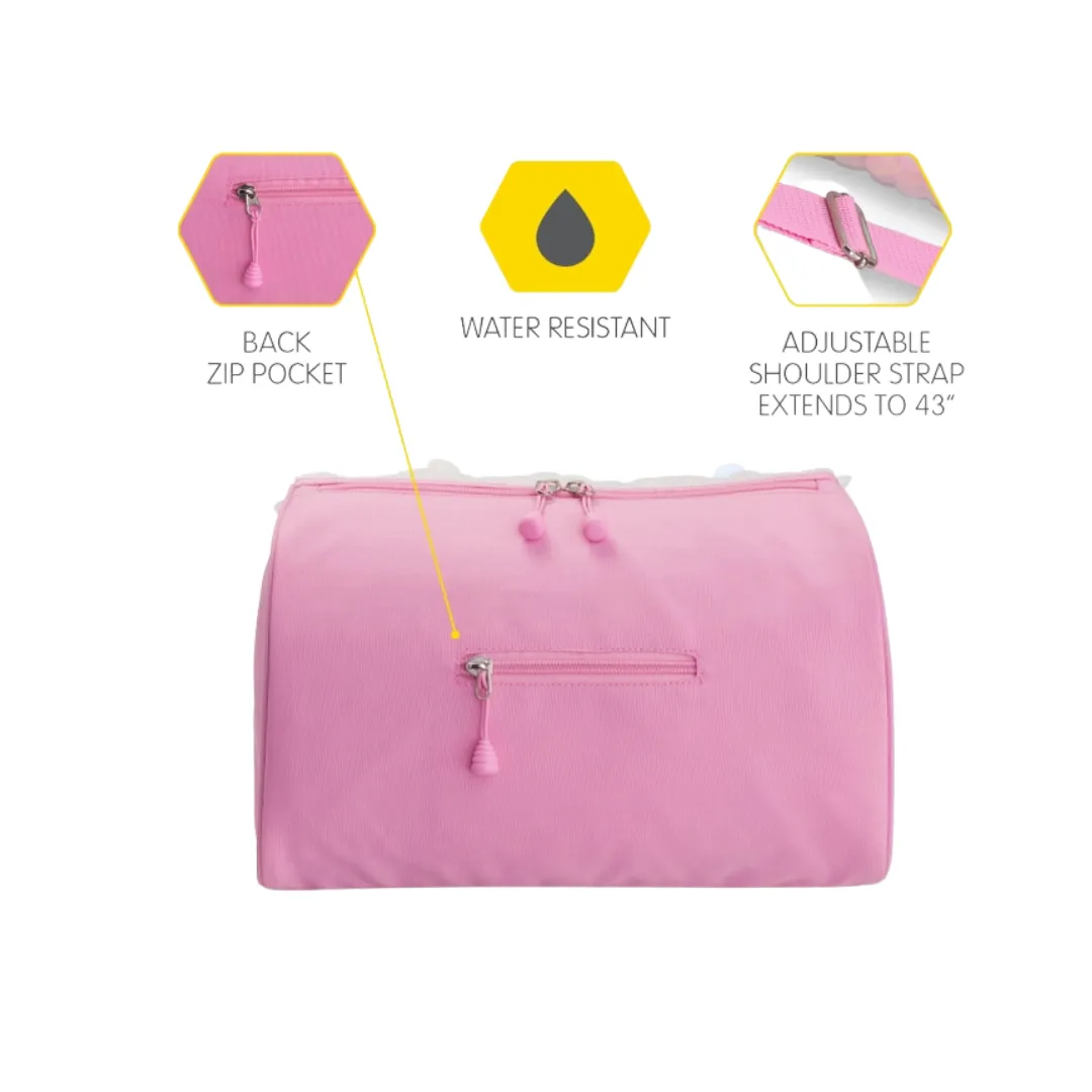 Pink and White Sequin Duffle Bag