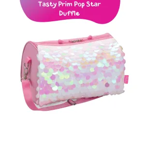 Pink and White Sequin Duffle Bag