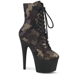 Pleaser Adore 1020CM Womens 7" Heel, Platform Front Lace Pole Dance Ankle Boots