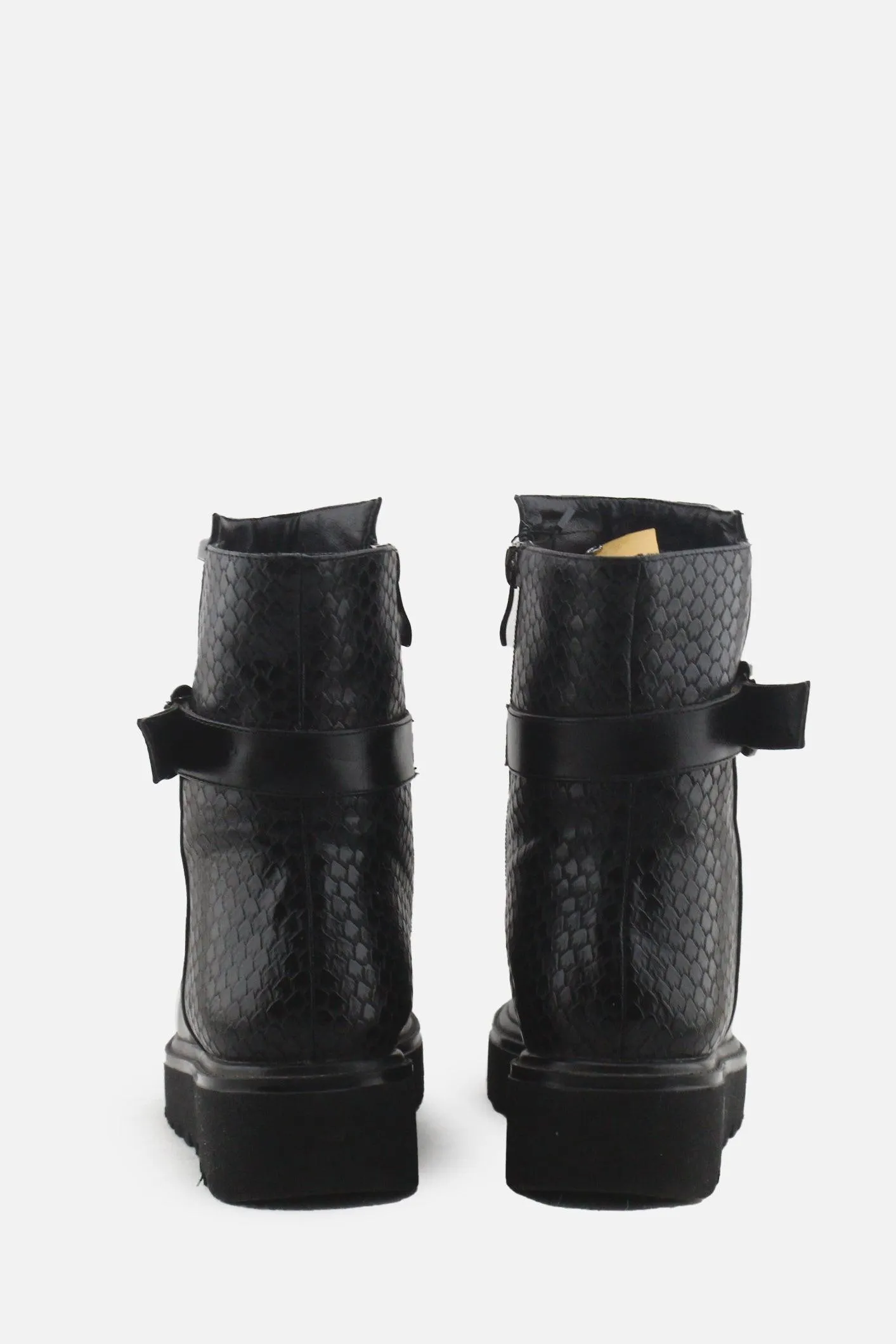 Plocadi Zipper Buckle Straps Chelsea Ankle Boots | 100% Authentic Leather