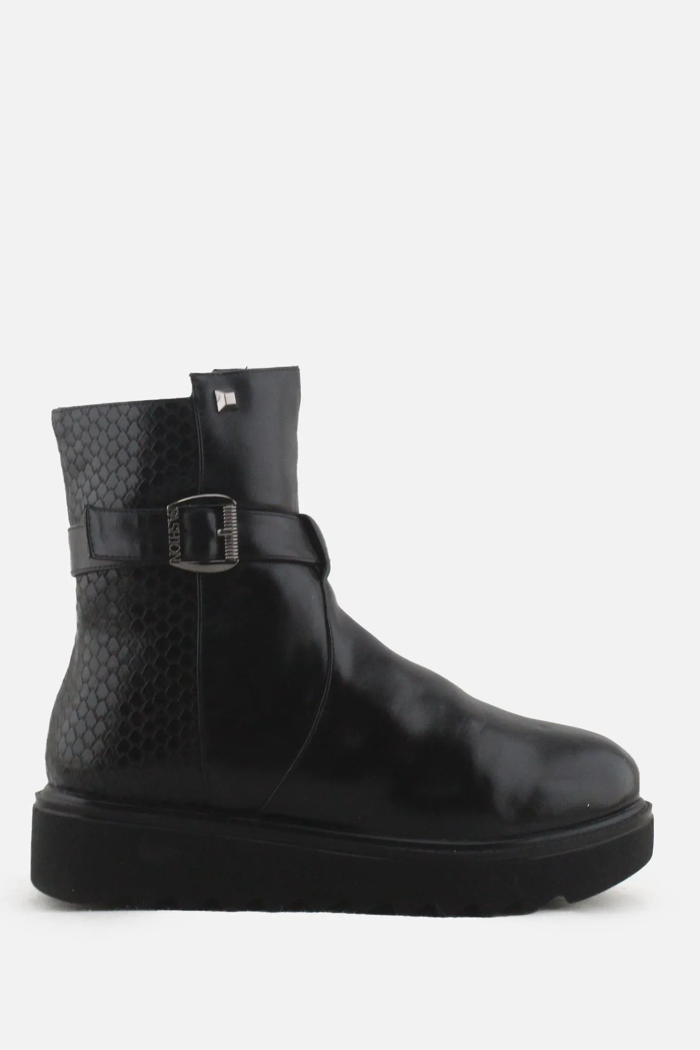 Plocadi Zipper Buckle Straps Chelsea Ankle Boots | 100% Authentic Leather