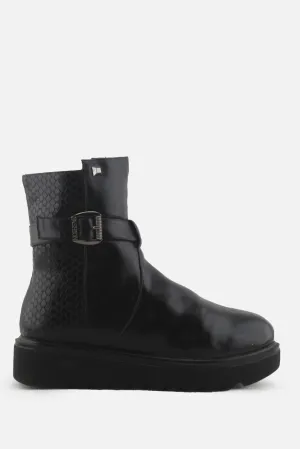 Plocadi Zipper Buckle Straps Chelsea Ankle Boots | 100% Authentic Leather