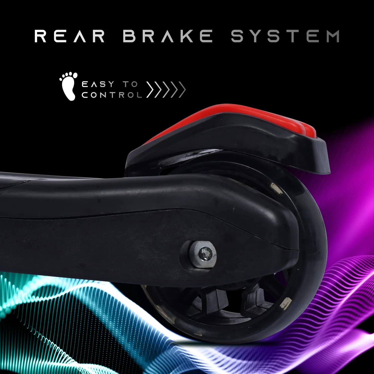 R for Rabbit Road Runner Racer Scooter for 3  Years Kids, Scooter for Kid, 4 Level Height Adjustment, PU LED Wheels & Weight Capacity Upto 75 kg Kick Scooter | 6 Months Warranty | (Pure Black)