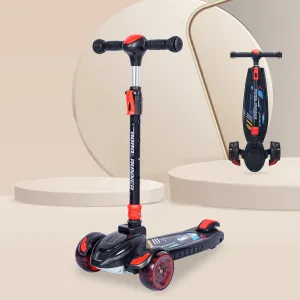 R for Rabbit Road Runner Racer Scooter for 3  Years Kids, Scooter for Kid, 4 Level Height Adjustment, PU LED Wheels & Weight Capacity Upto 75 kg Kick Scooter | 6 Months Warranty | (Pure Black)