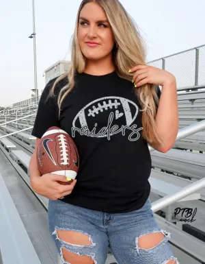 SCREEN PRINT | Raiders Cheer | Football | Grunge | Transfer | Silver and Black | Football | Cheer Mom | Football Mom | Screen Print Transfer