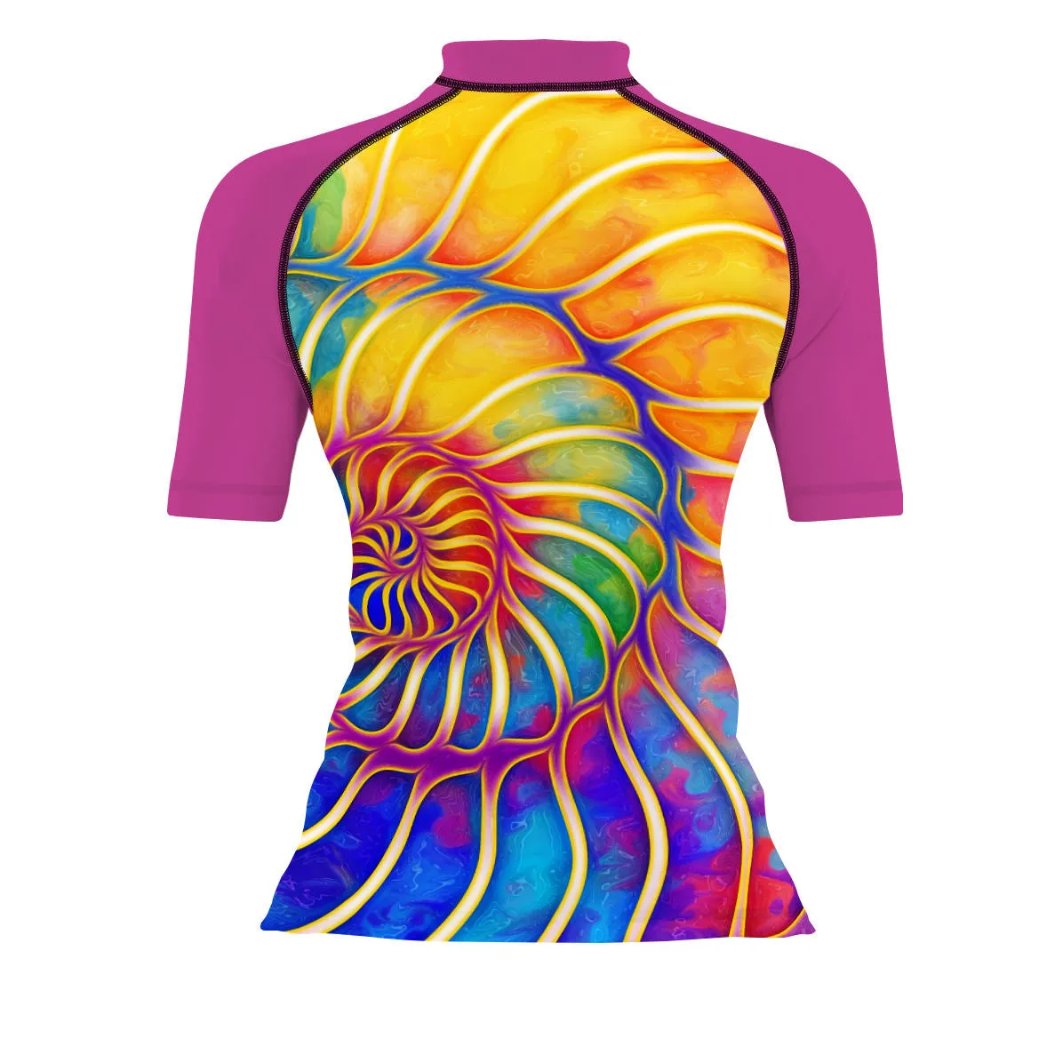 Seashell in Wonderland - Women's Surf UPF50  Short Sleeve Rash Guard