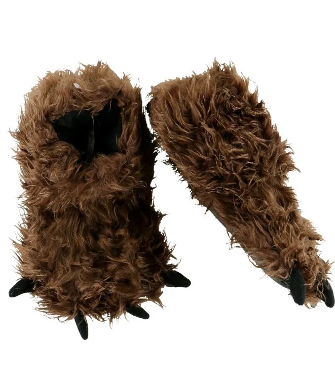 Slippers - Big Foot Paw - Brown