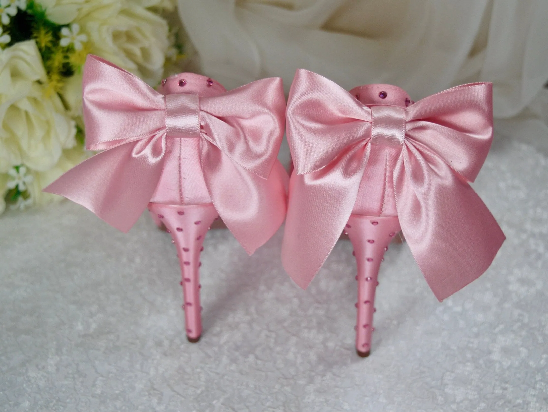 Sparkling Pink Bridal Shoes, Size UK4/US6.5
