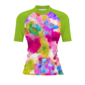 Spring Flowers V1 - Women's Surf UPF50  Short Sleeve Rash Guard