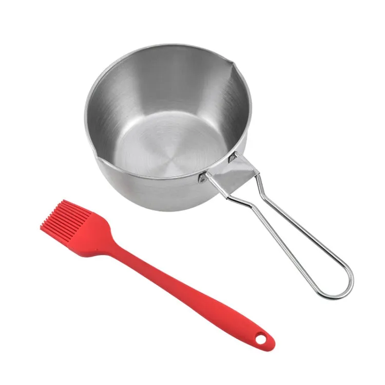 Stainless Steel Sauce Oil Pot   Silicone Oil Brush Set Outdoor BBQ Tools
