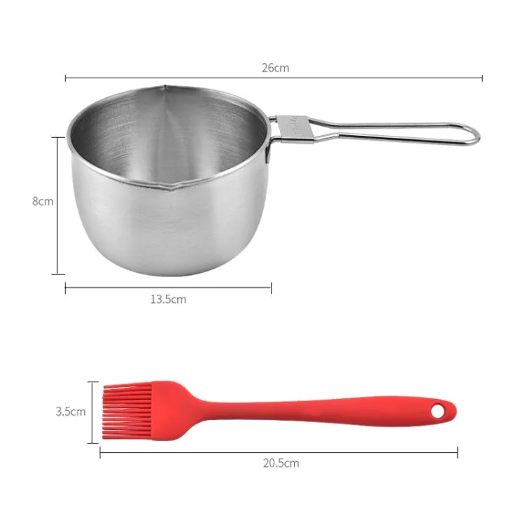 Stainless Steel Sauce Oil Pot   Silicone Oil Brush Set Outdoor BBQ Tools