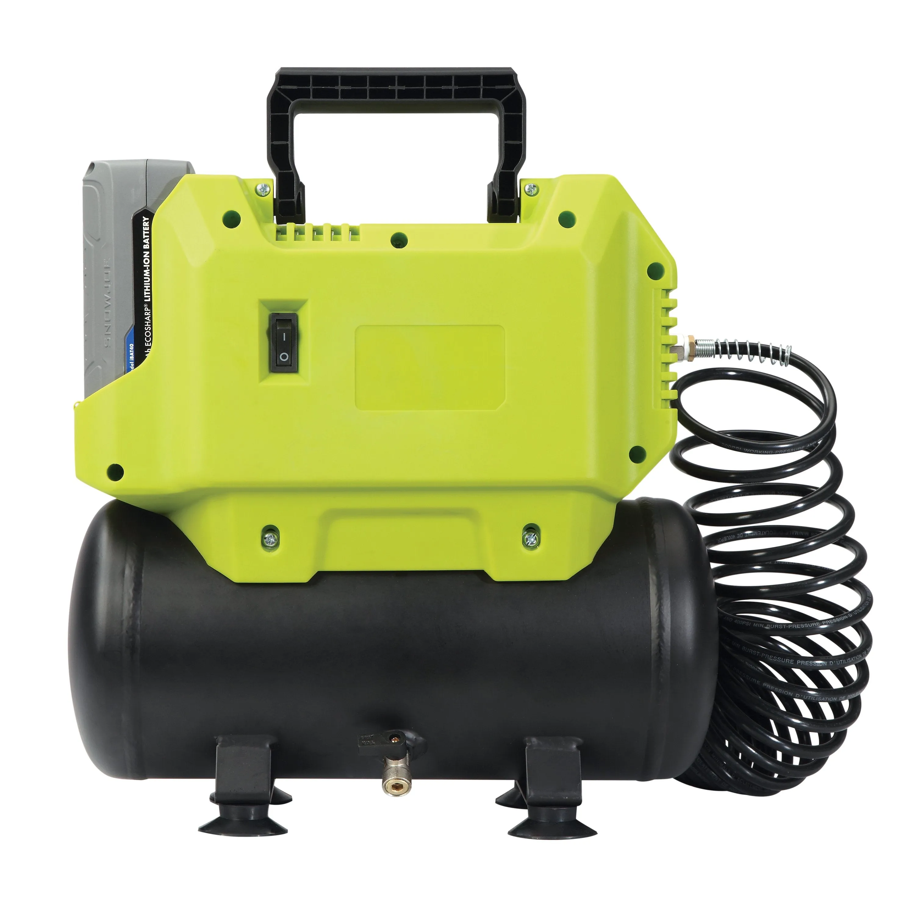 Sun Joe IONAIR 40-Volt iONMAX Cordless Air Compressor Kit  | 1.6-Gallon | Included Inflator Accessories | W/ 4.0-Ah Battery and Charger