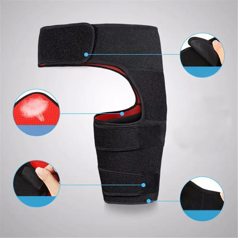 Supportive hip brace for reduction of sciatic nerve pressure