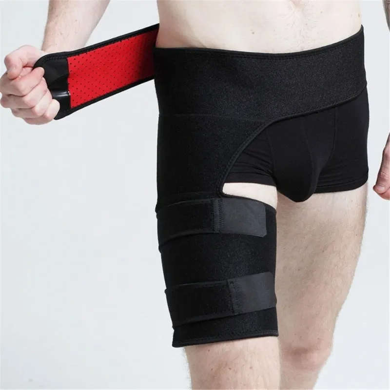 Supportive hip brace for reduction of sciatic nerve pressure