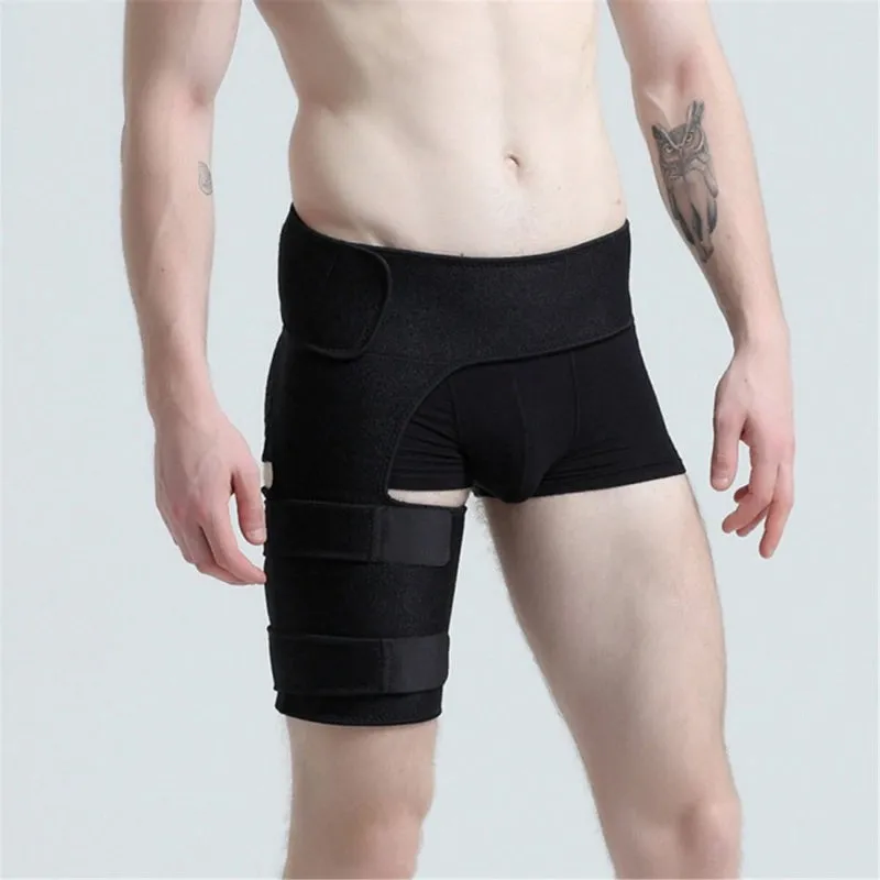 Supportive hip brace for reduction of sciatic nerve pressure