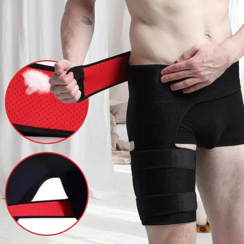 Supportive hip brace for reduction of sciatic nerve pressure